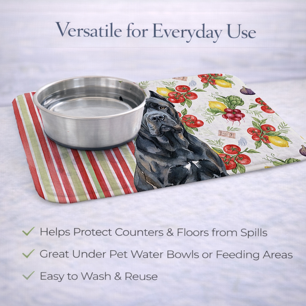 Picture of Carolines Treasures WDK8157DDM 21 x 14 in. Cane Corso Vegetables Dish Drying Mat