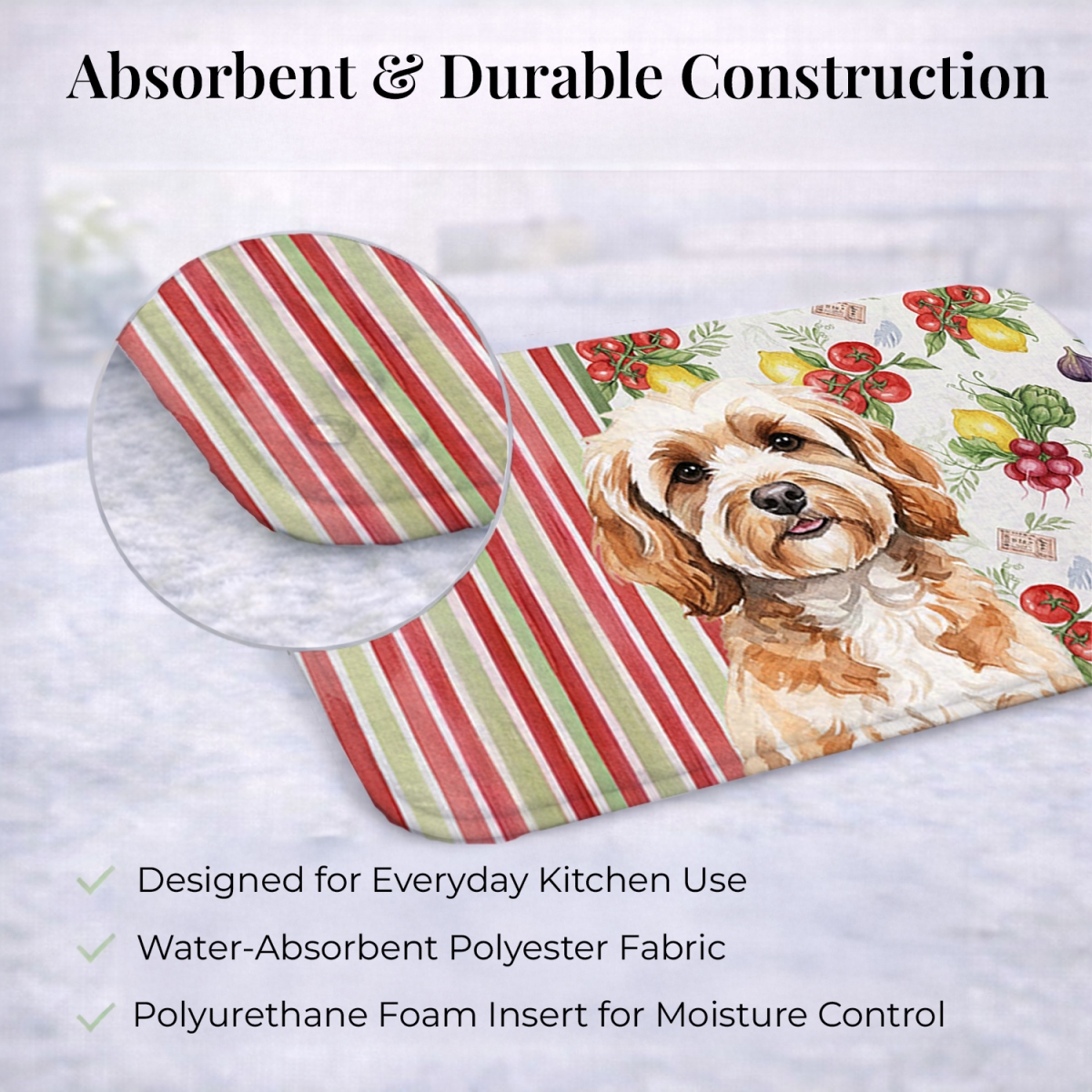 Picture of Carolines Treasures WDK8166DDM 21 x 14 in. Cavapoo Vegetables Dish Drying Mat