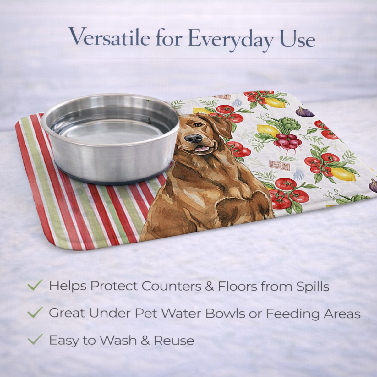 Picture of Carolines Treasures WDK8167DDM 21 x 14 in. Chesapeake Bay Retriever Vegetables Dish Drying Mat