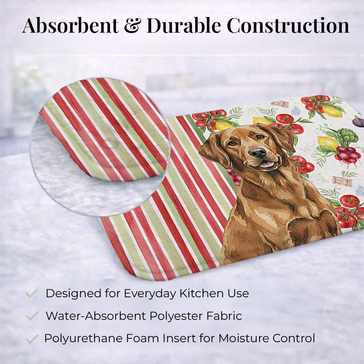 Picture of Carolines Treasures WDK8167DDM 21 x 14 in. Chesapeake Bay Retriever Vegetables Dish Drying Mat