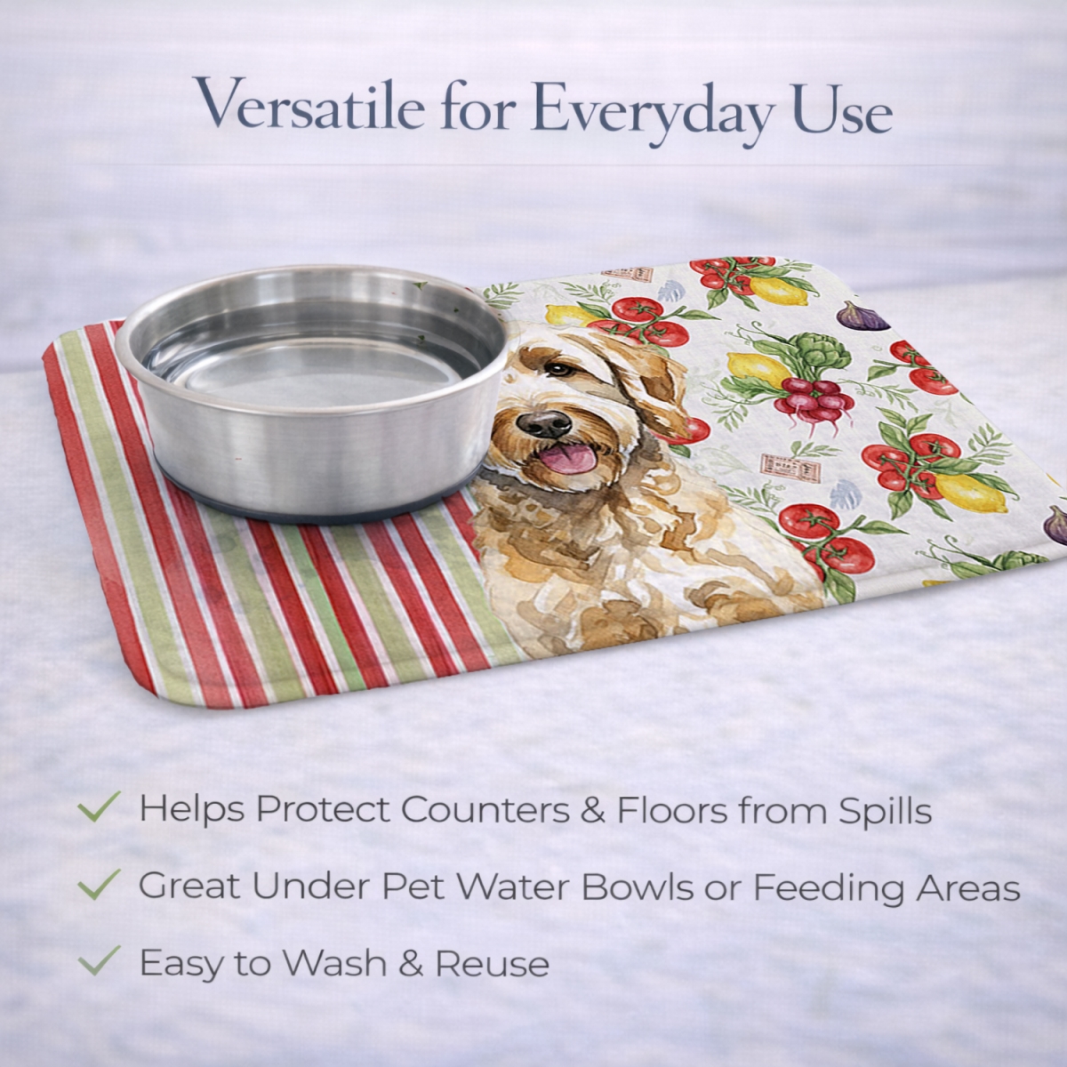 Picture of Carolines Treasures WDK8291DDM 21 x 14 in. Labradoodle Vegetables Dish Drying Mat