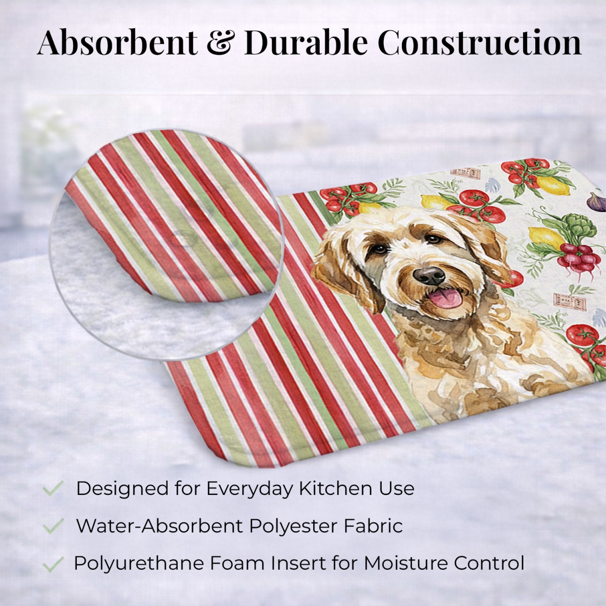 Picture of Carolines Treasures WDK8291DDM 21 x 14 in. Labradoodle Vegetables Dish Drying Mat