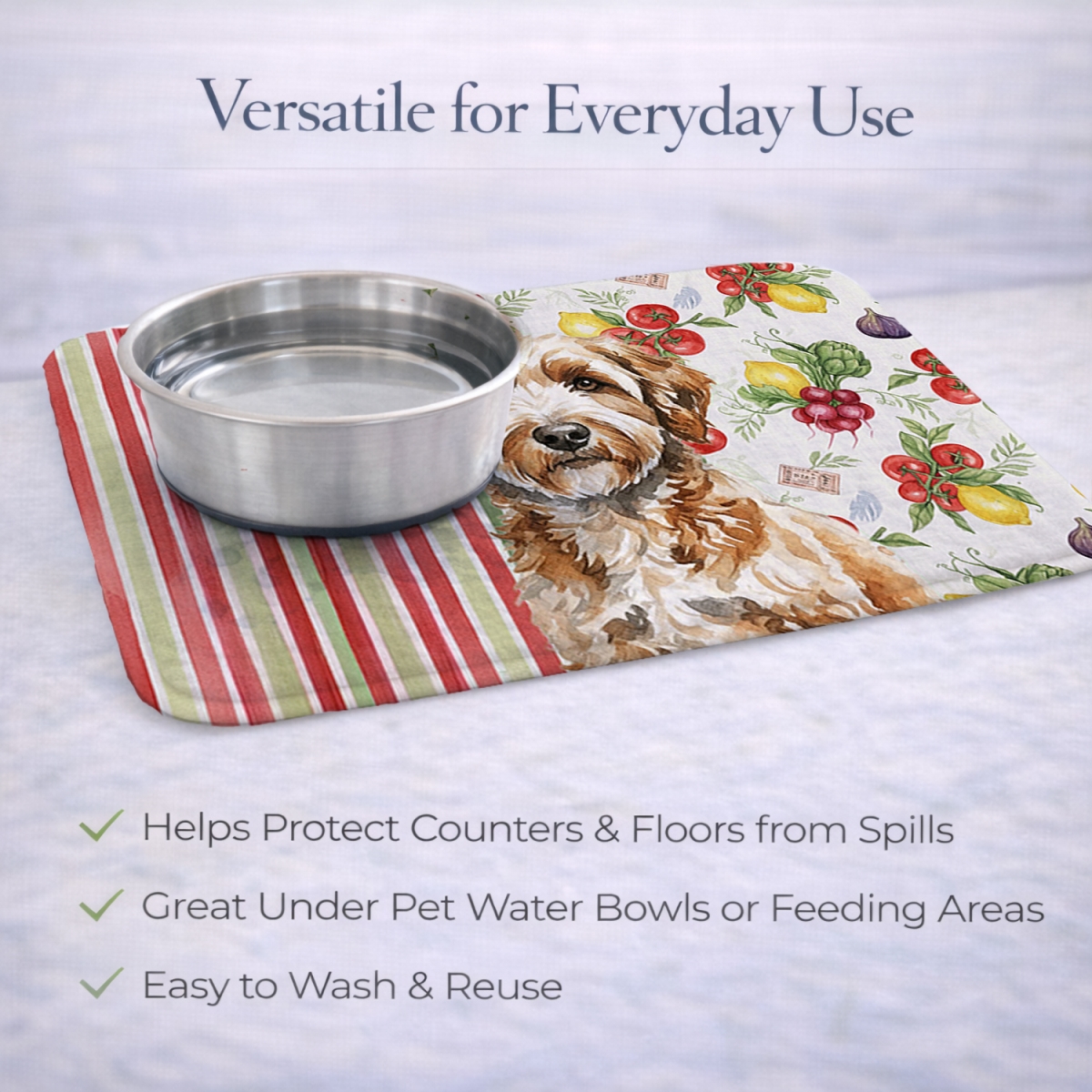 Picture of Carolines Treasures WDK8295DDM 21 x 14 in. Lagotto Romagnolo Vegetables Dish Drying Mat