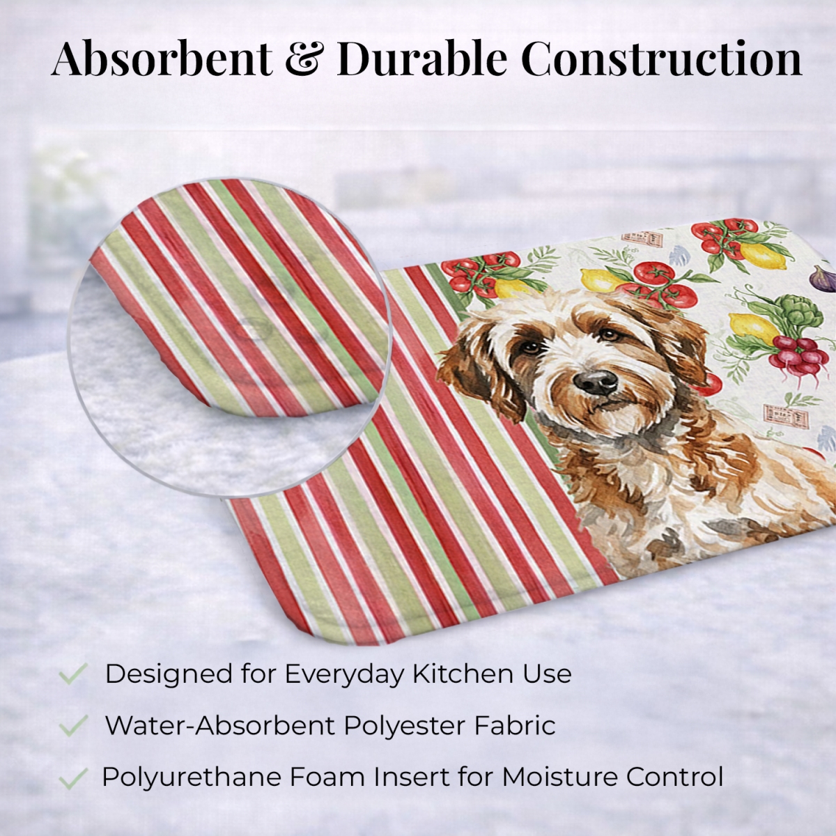 Picture of Carolines Treasures WDK8295DDM 21 x 14 in. Lagotto Romagnolo Vegetables Dish Drying Mat