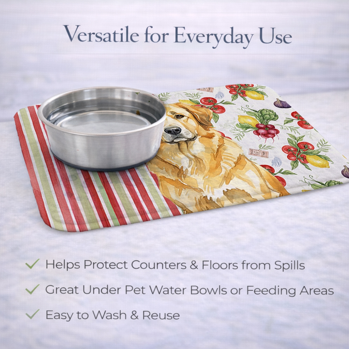 Picture of Carolines Treasures WDK8298DDM 21 x 14 in. Lion Yellow Leonberger Vegetables Dish Drying Mat