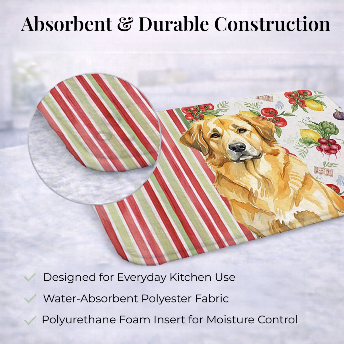 Picture of Carolines Treasures WDK8298DDM 21 x 14 in. Lion Yellow Leonberger Vegetables Dish Drying Mat