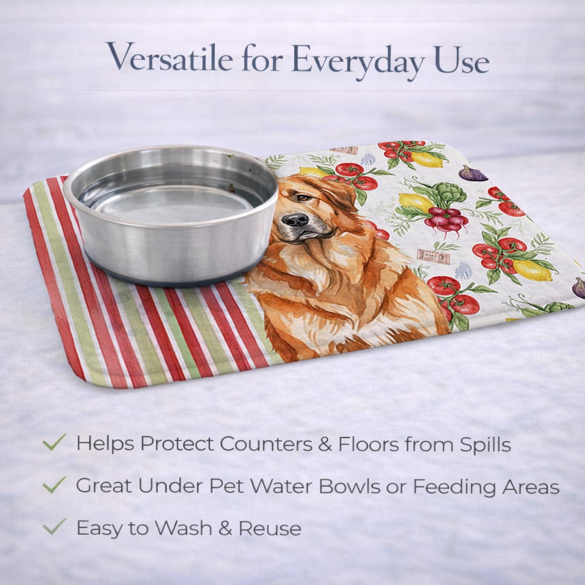 Picture of Carolines Treasures WDK8299DDM 21 x 14 in. Red Leonberger Vegetables Dish Drying Mat