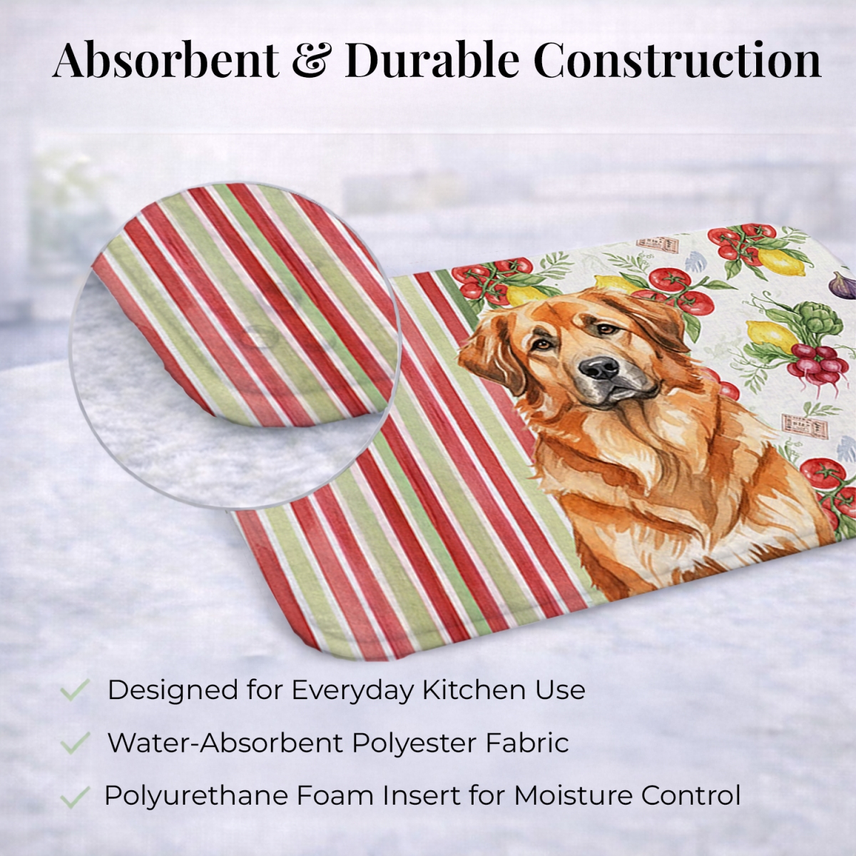 Picture of Carolines Treasures WDK8299DDM 21 x 14 in. Red Leonberger Vegetables Dish Drying Mat