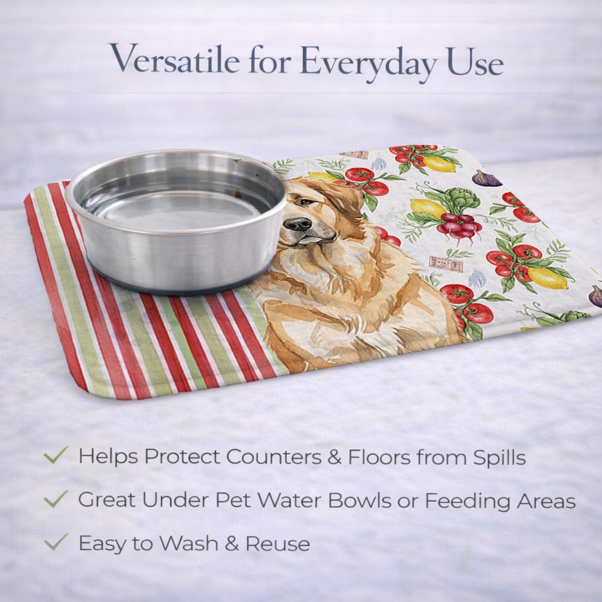 Picture of Carolines Treasures WDK8300DDM 21 x 14 in. Sandy Leonberger Vegetables Dish Drying Mat