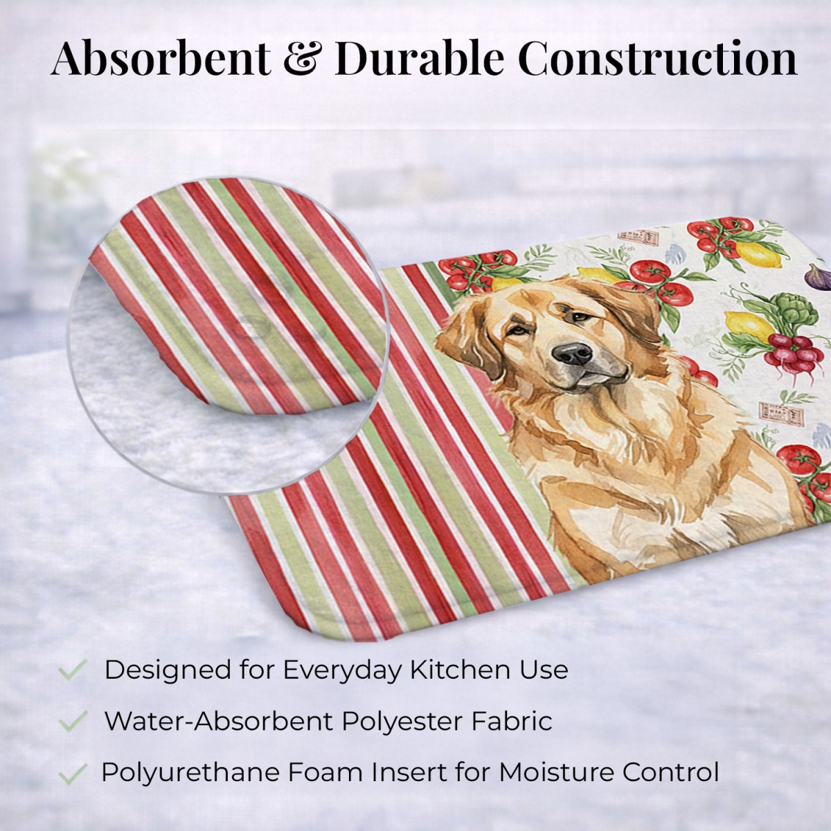 Picture of Carolines Treasures WDK8300DDM 21 x 14 in. Sandy Leonberger Vegetables Dish Drying Mat