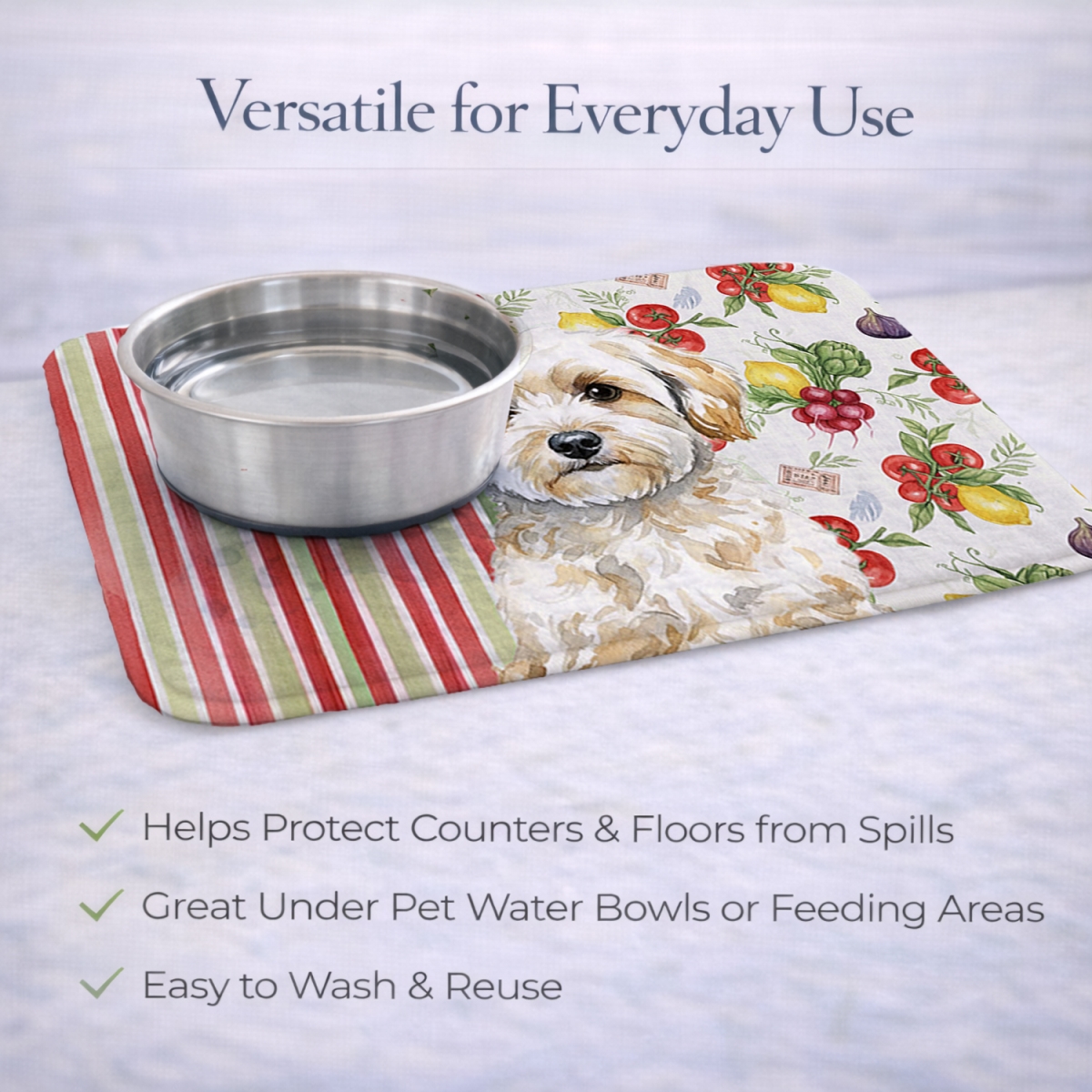 Picture of Carolines Treasures WDK8307DDM 21 x 14 in. Maltipoo Vegetables Dish Drying Mat