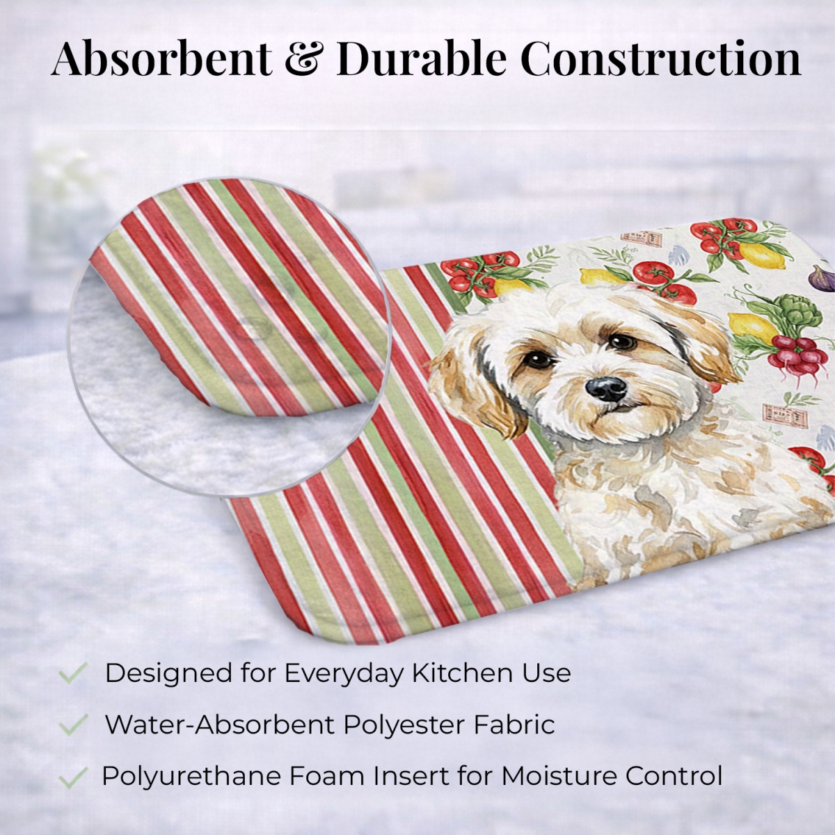 Picture of Carolines Treasures WDK8307DDM 21 x 14 in. Maltipoo Vegetables Dish Drying Mat