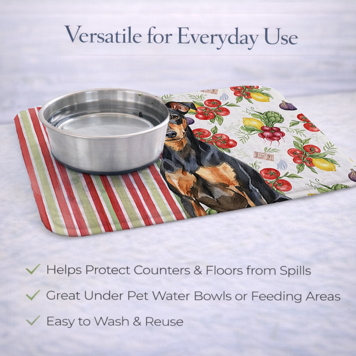 Picture of Carolines Treasures WDK8308DDM 21 x 14 in. Manchester Terrier Vegetables Dish Drying Mat