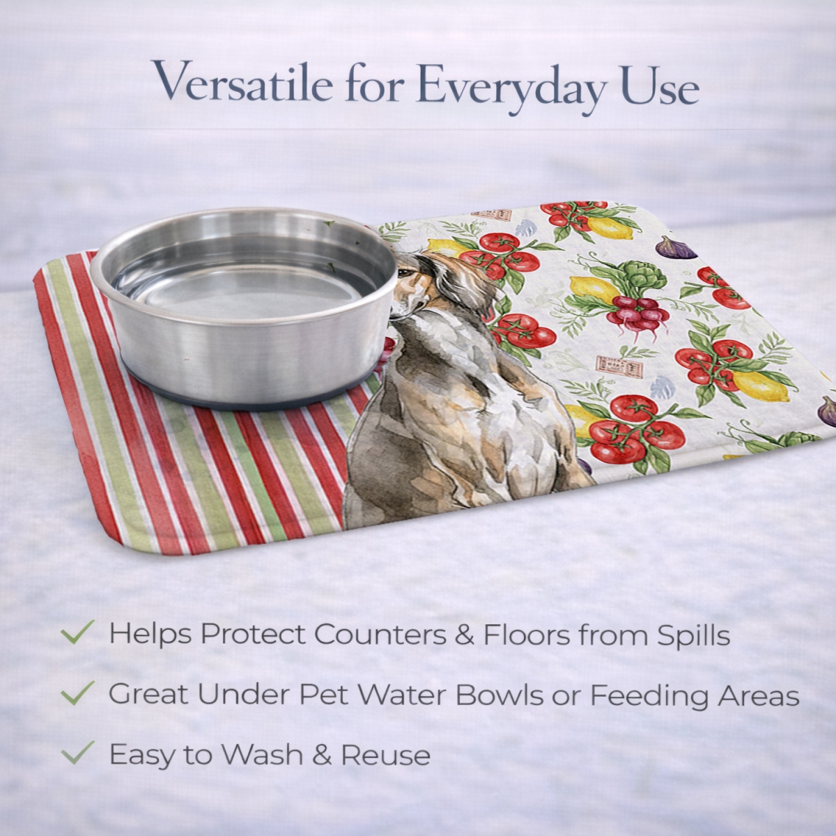 Picture of Carolines Treasures WDK8396DDM 21 x 14 in. Grizzle Saluki Vegetables Dish Drying Mat