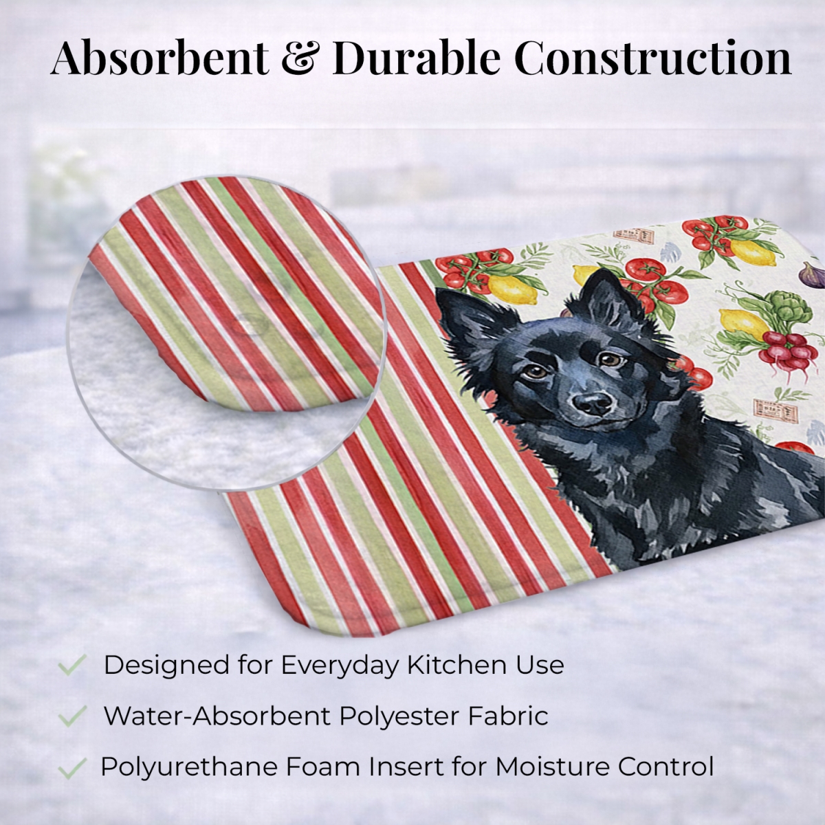 Picture of Carolines Treasures WDK8400DDM 21 x 14 in. Schipperke Vegetables Dish Drying Mat