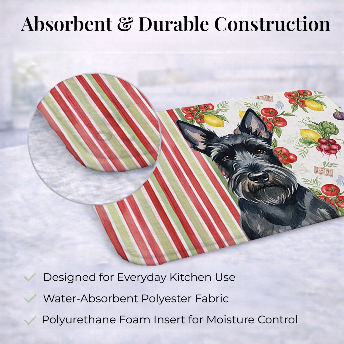 Picture of Carolines Treasures WDK8405DDM 21 x 14 in. Scottish Terrier Vegetables Dish Drying Mat
