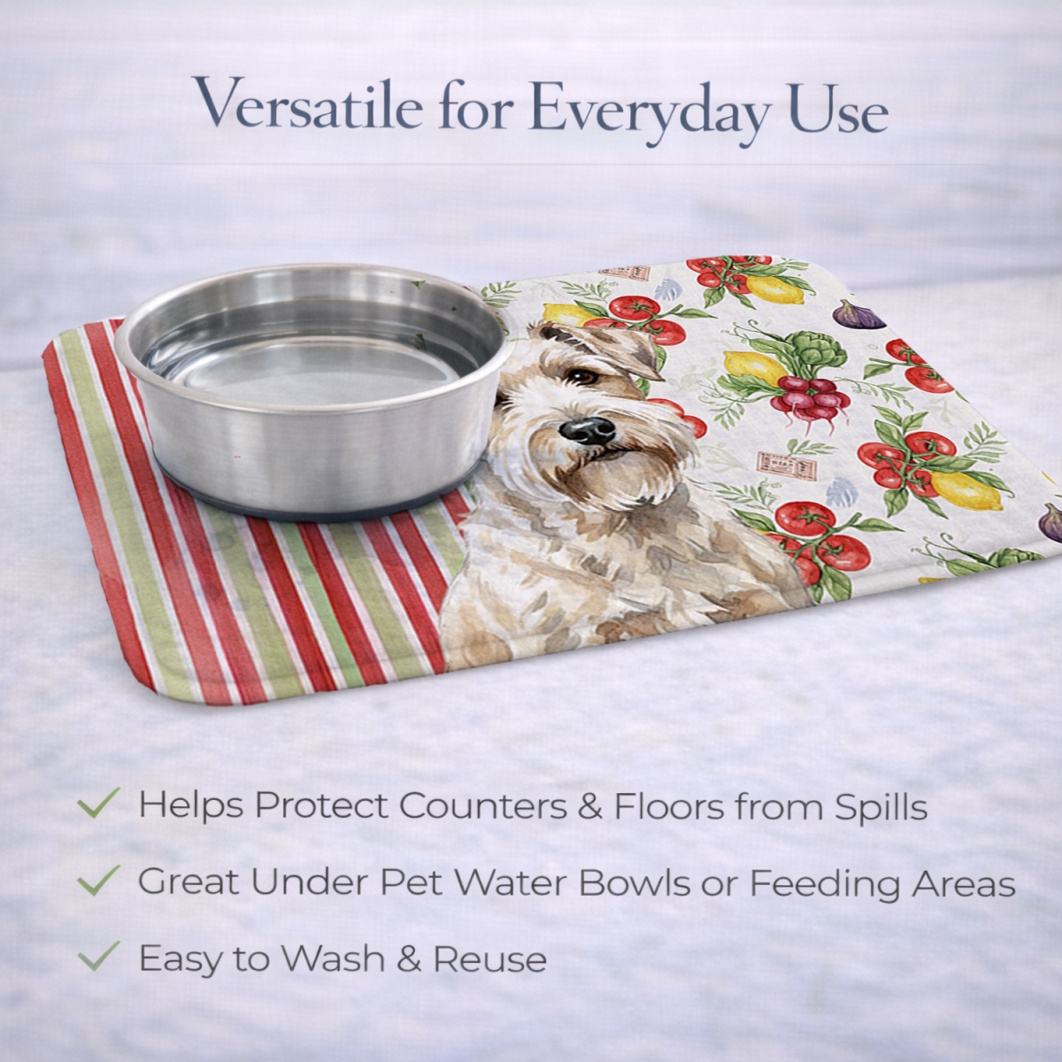 Picture of Carolines Treasures WDK8406DDM 21 x 14 in. Sealyham Terrier Vegetables Dish Drying Mat