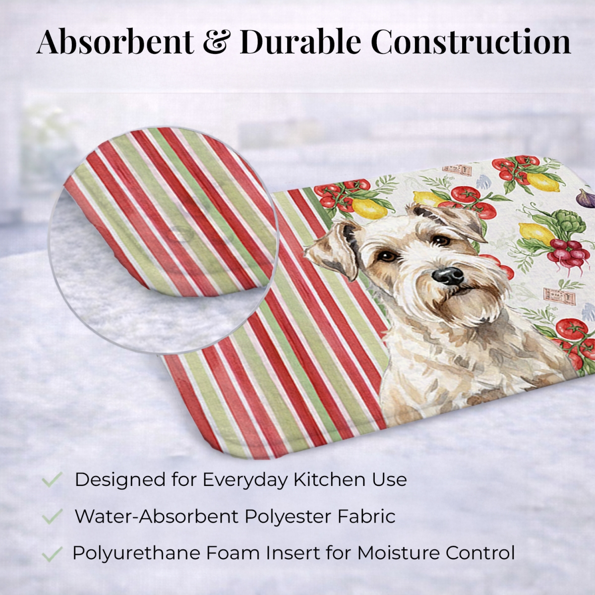 Picture of Carolines Treasures WDK8406DDM 21 x 14 in. Sealyham Terrier Vegetables Dish Drying Mat