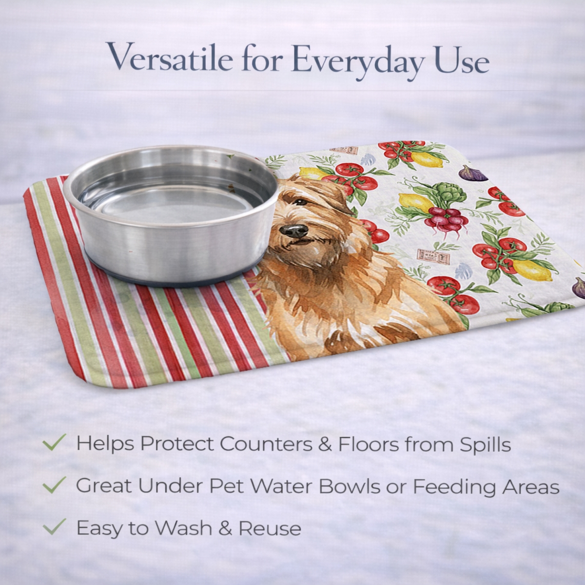 Picture of Carolines Treasures WDK8142DDM 21 x 14 in. Tawny Briard Vegetables Dish Drying Mat