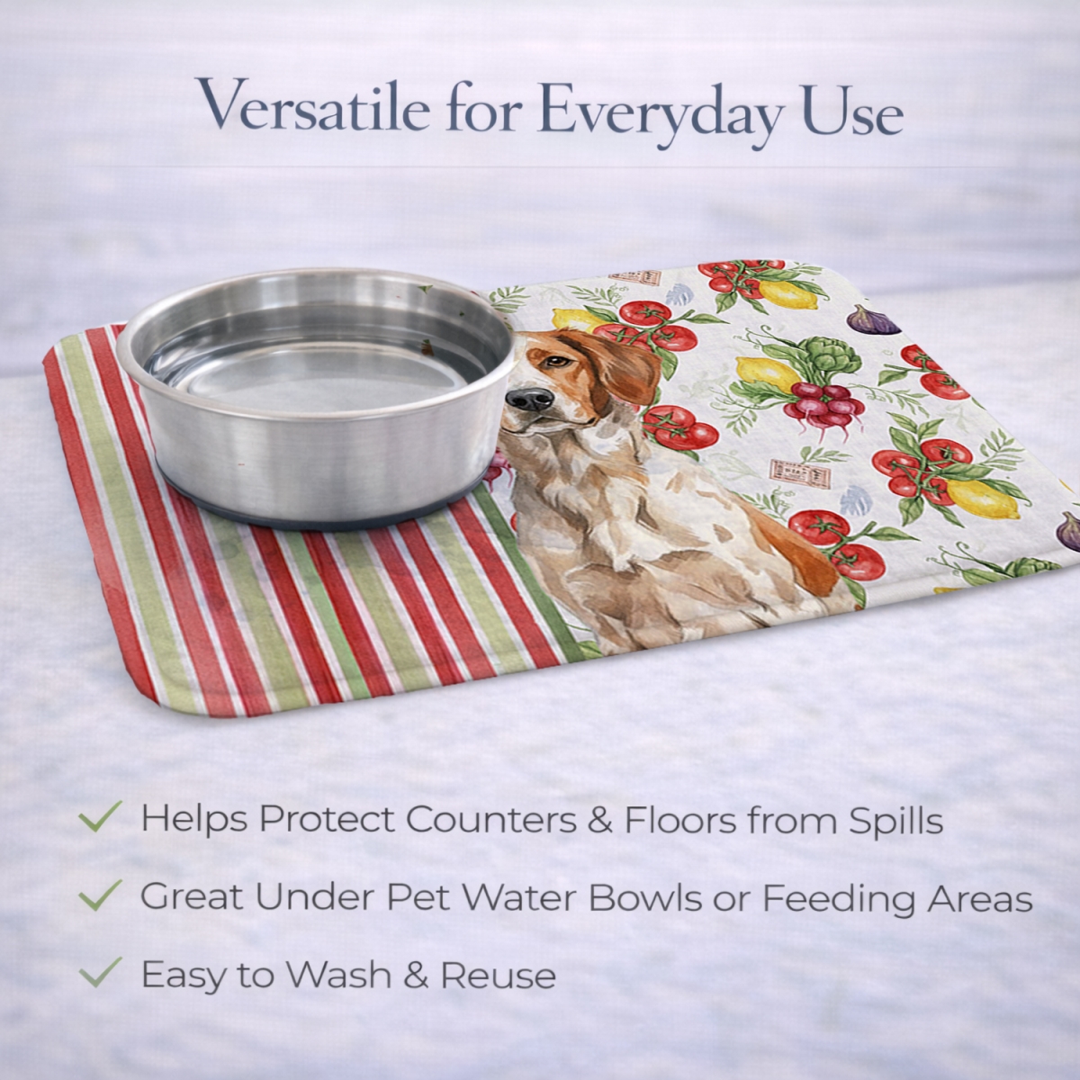 Picture of Carolines Treasures WDK8145DDM 21 x 14 in. Roan Brittany Vegetables Dish Drying Mat
