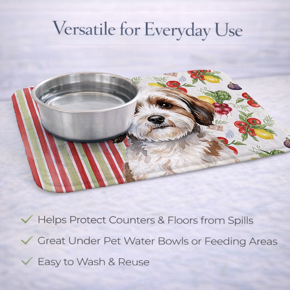 Picture of Carolines Treasures WDK8268DDM 21 x 14 in. Parti-Color Havanese Vegetables Dish Drying Mat
