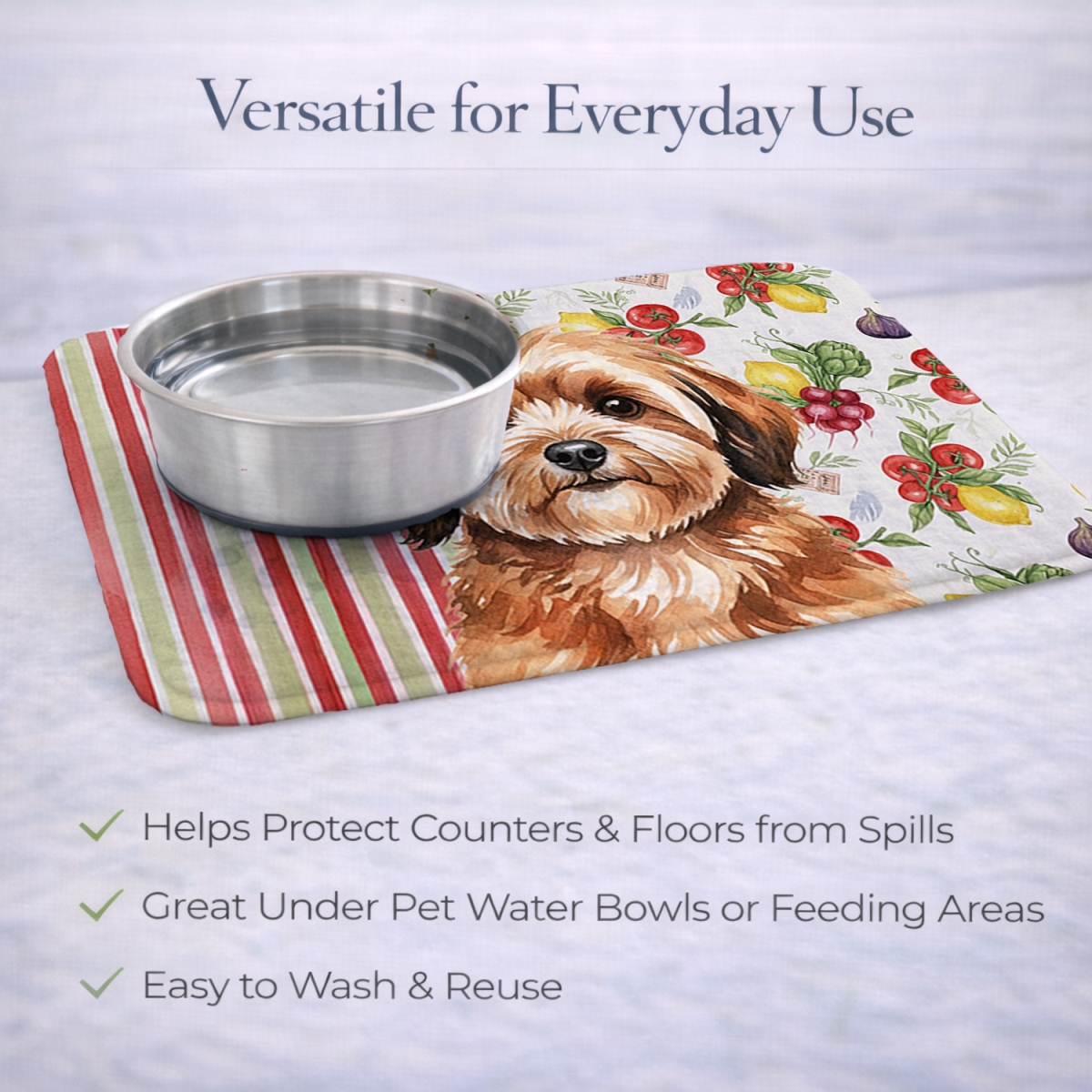 Picture of Carolines Treasures WDK8269DDM 21 x 14 in. Sable Havanese Vegetables Dish Drying Mat
