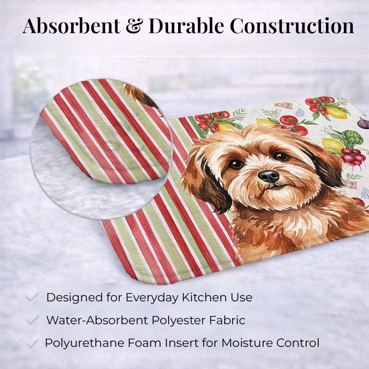 Picture of Carolines Treasures WDK8269DDM 21 x 14 in. Sable Havanese Vegetables Dish Drying Mat