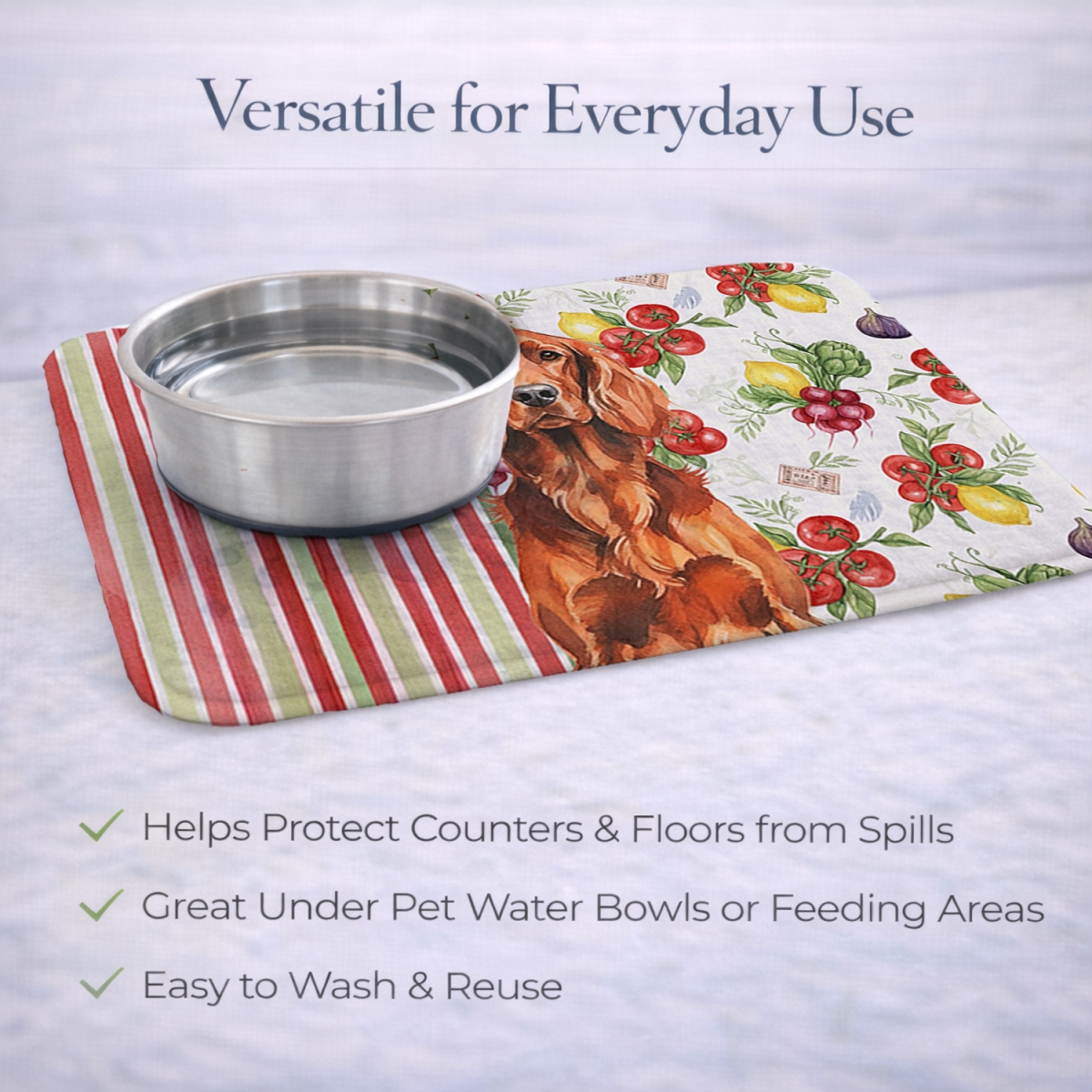 Picture of Carolines Treasures WDK8272DDM 21 x 14 in. Irish Setter Vegetables Dish Drying Mat