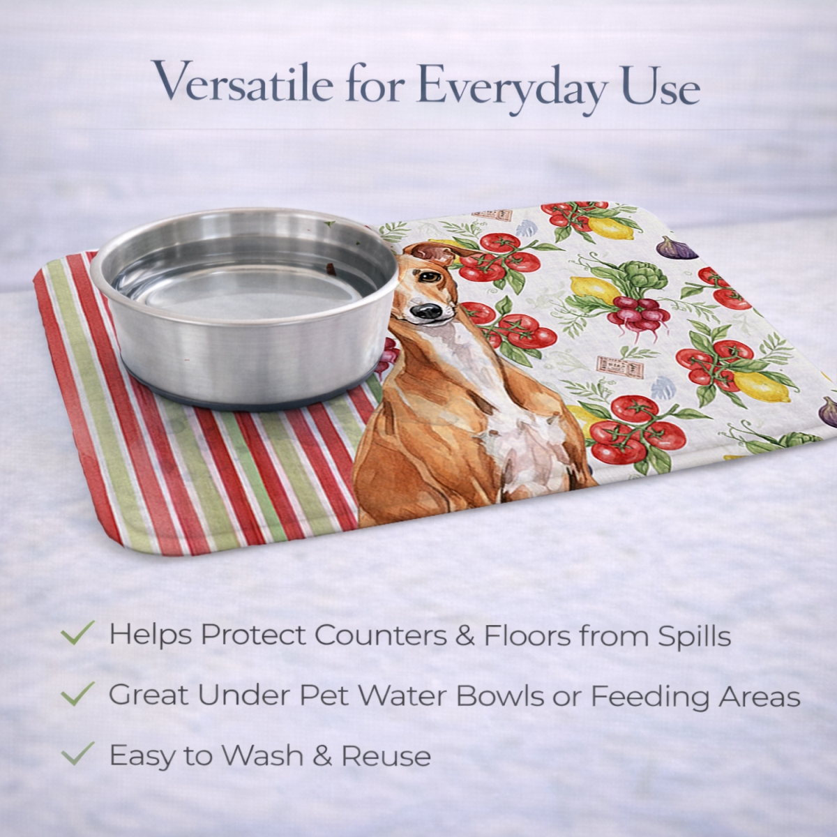 Picture of Carolines Treasures WDK8281DDM 21 x 14 in. Red Italian Greyhound Vegetables Dish Drying Mat