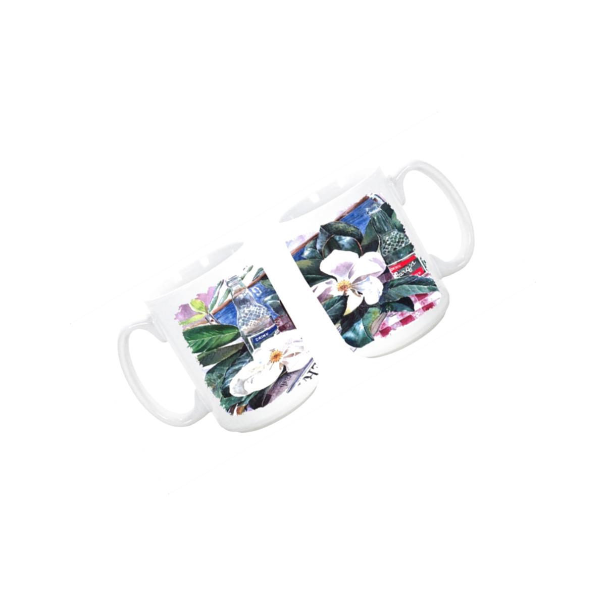 Picture of Carolines Treasures 1009CM15 Barqs and Magnolia Dishwasher Safe Microwavable Ceramic Coffee Mug