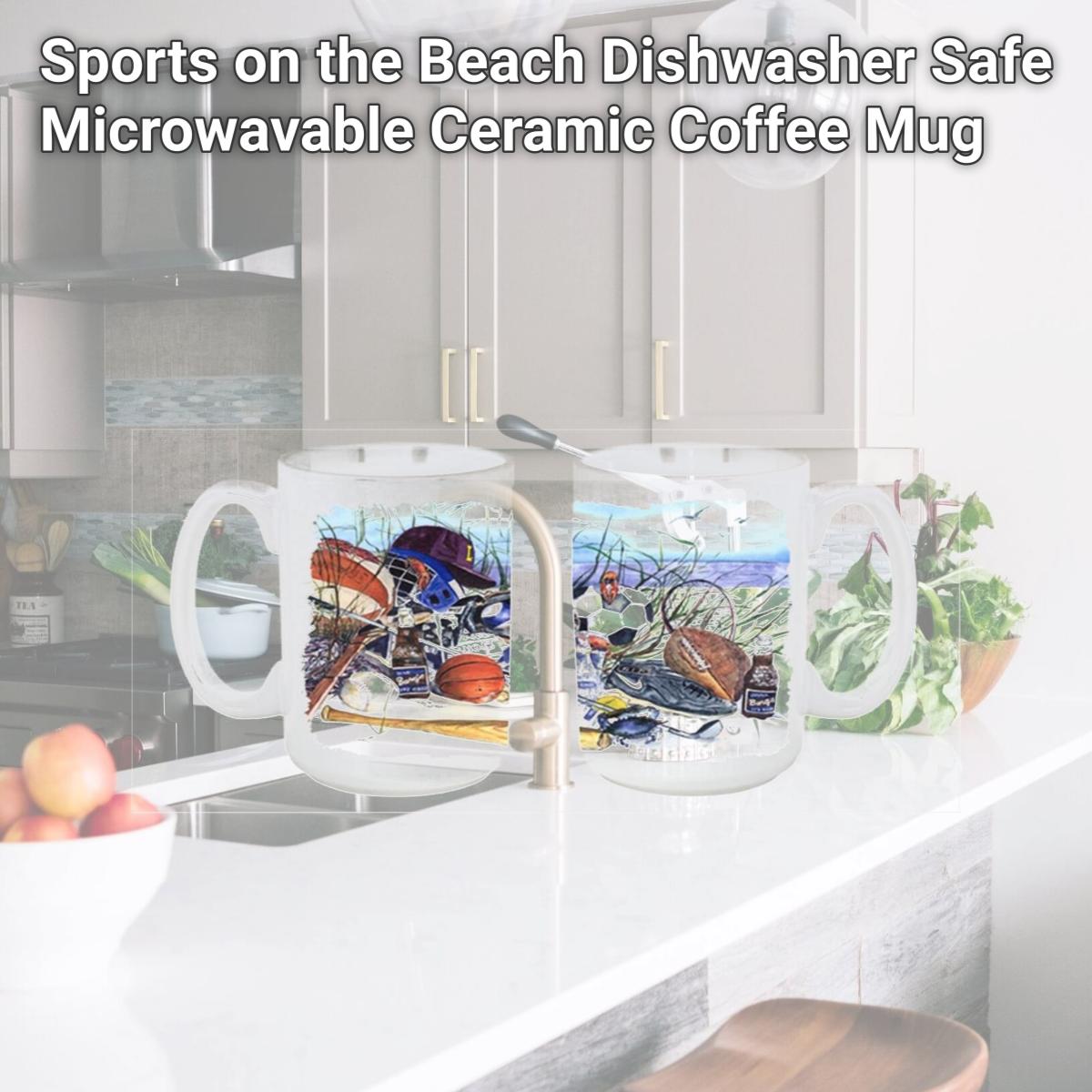 Picture of Carolines Treasures 1011CM15 Sports on the Beach Dishwasher Safe Microwavable Ceramic Coffee Mug
