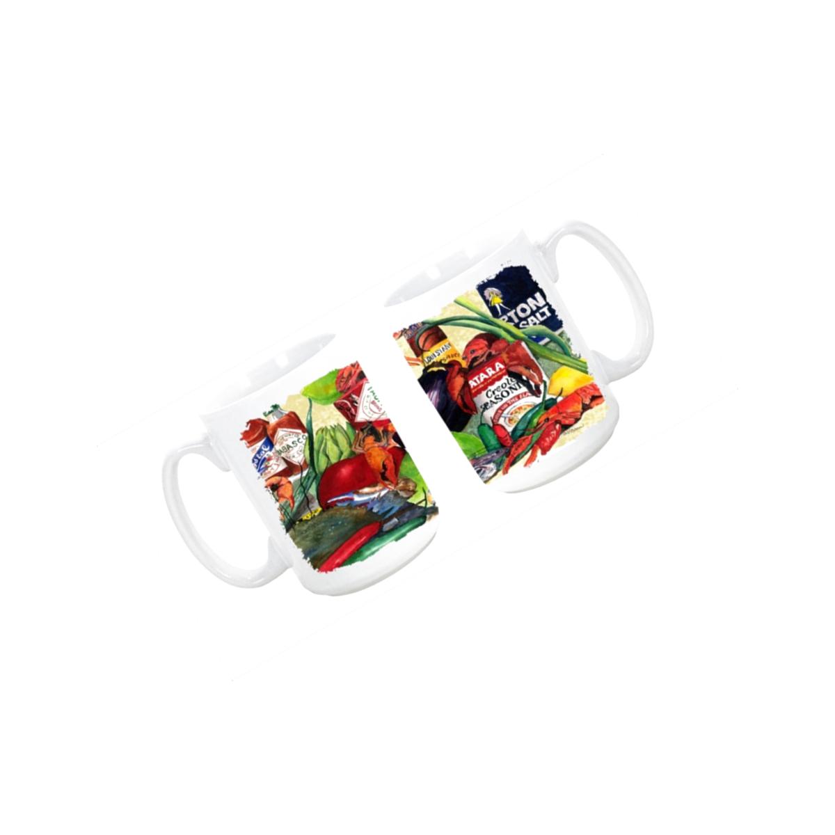 Picture of Carolines Treasures 1020CM15 Spices and Crawfish Dishwasher Safe Microwavable Ceramic Coffee Mug