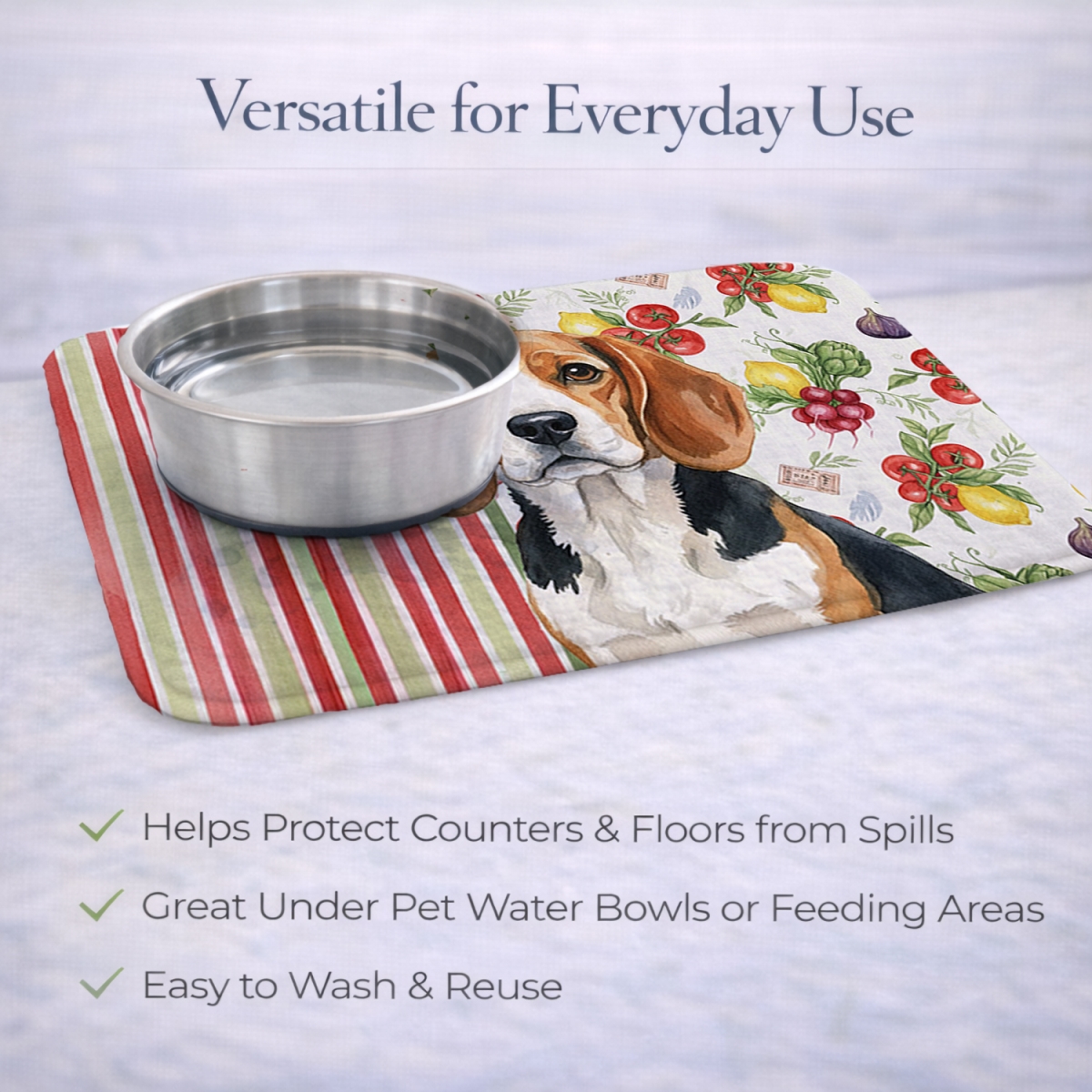 Picture of Carolines Treasures WDK8099DDM 21 x 14 in. Beagle Vegetables Dish Drying Mat