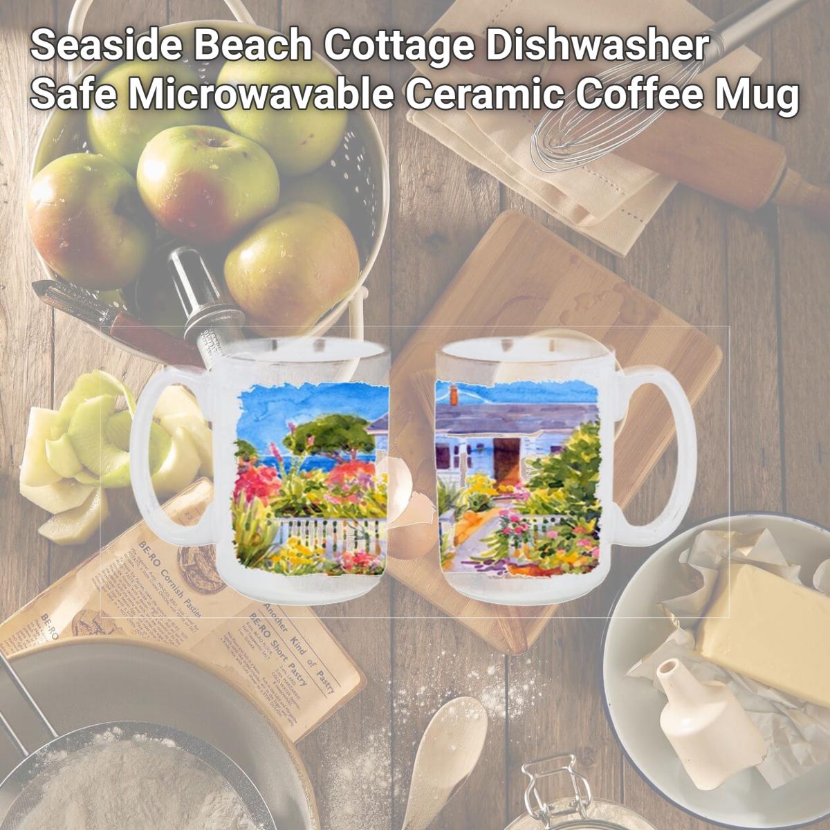 Picture of Carolines Treasures 6034CM15 Seaside Beach Cottage Dishwasher Safe Microwavable Ceramic Coffee Mug