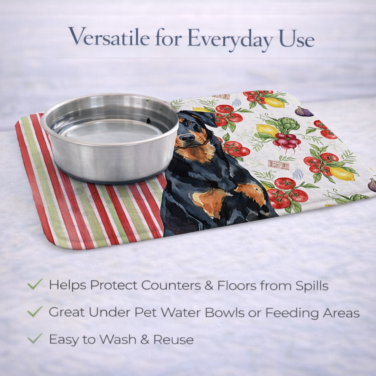 Picture of Carolines Treasures WDK8106DDM 21 x 14 in. Beauceron Vegetables Dish Drying Mat