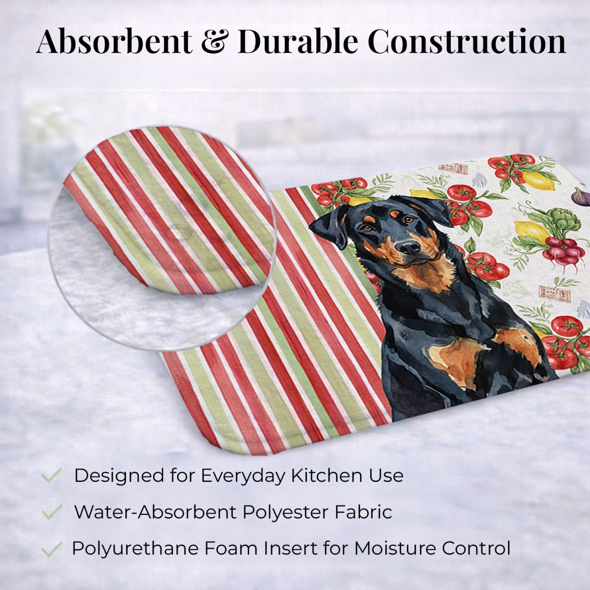 Picture of Carolines Treasures WDK8106DDM 21 x 14 in. Beauceron Vegetables Dish Drying Mat