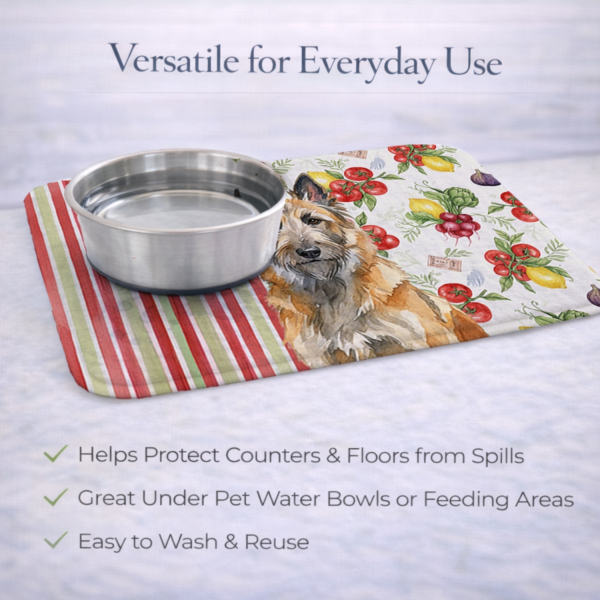 Picture of Carolines Treasures WDK8107DDM 21 x 14 in. Belgian Laekenois Vegetables Dish Drying Mat