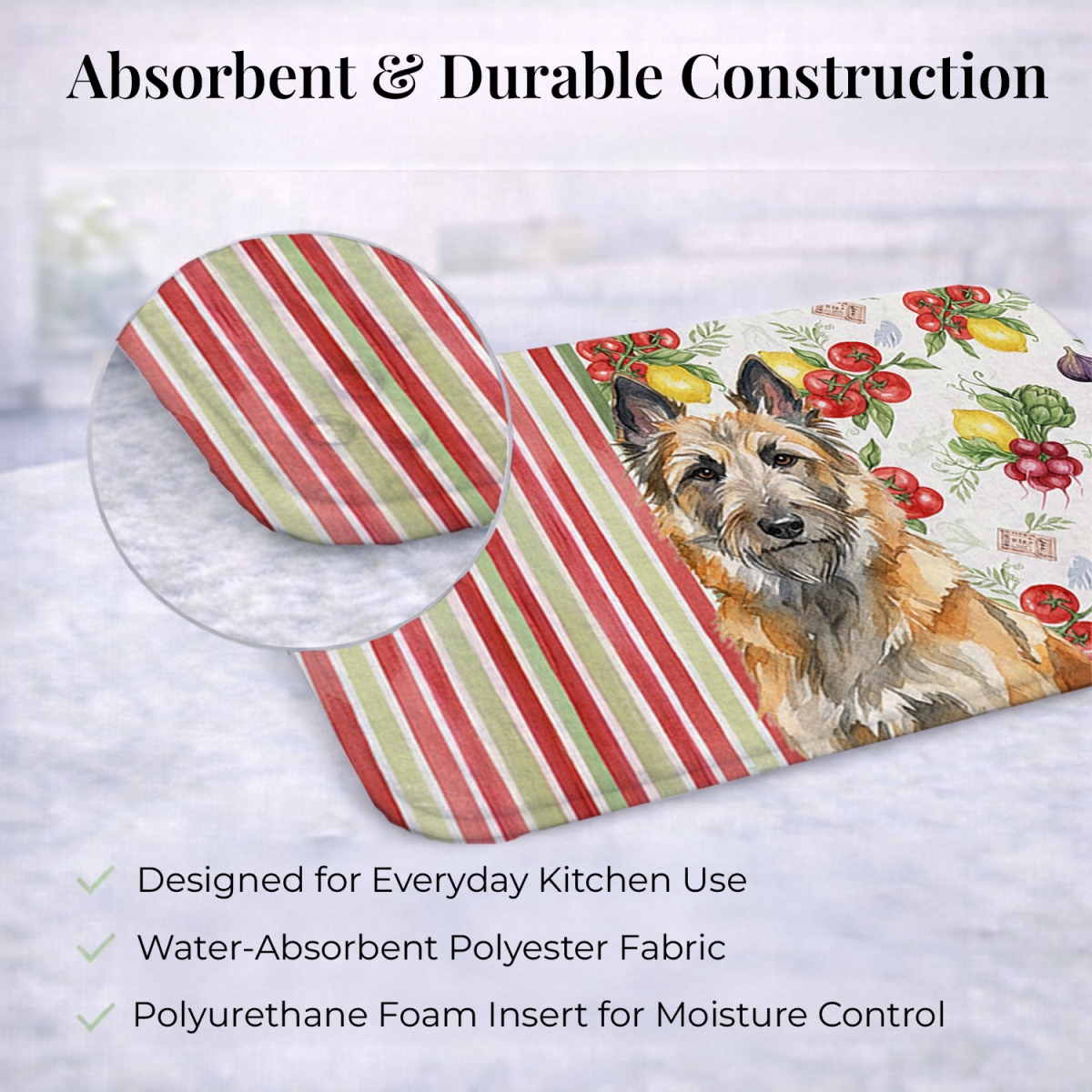 Picture of Carolines Treasures WDK8107DDM 21 x 14 in. Belgian Laekenois Vegetables Dish Drying Mat