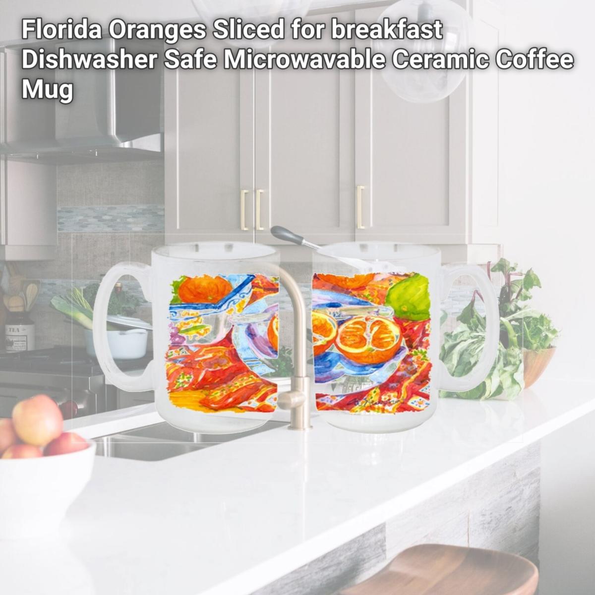 Picture of Carolines Treasures 6035CM15 Florida Oranges Sliced for breakfast Dishwasher Safe Microwavable Ceramic Coffee Mug