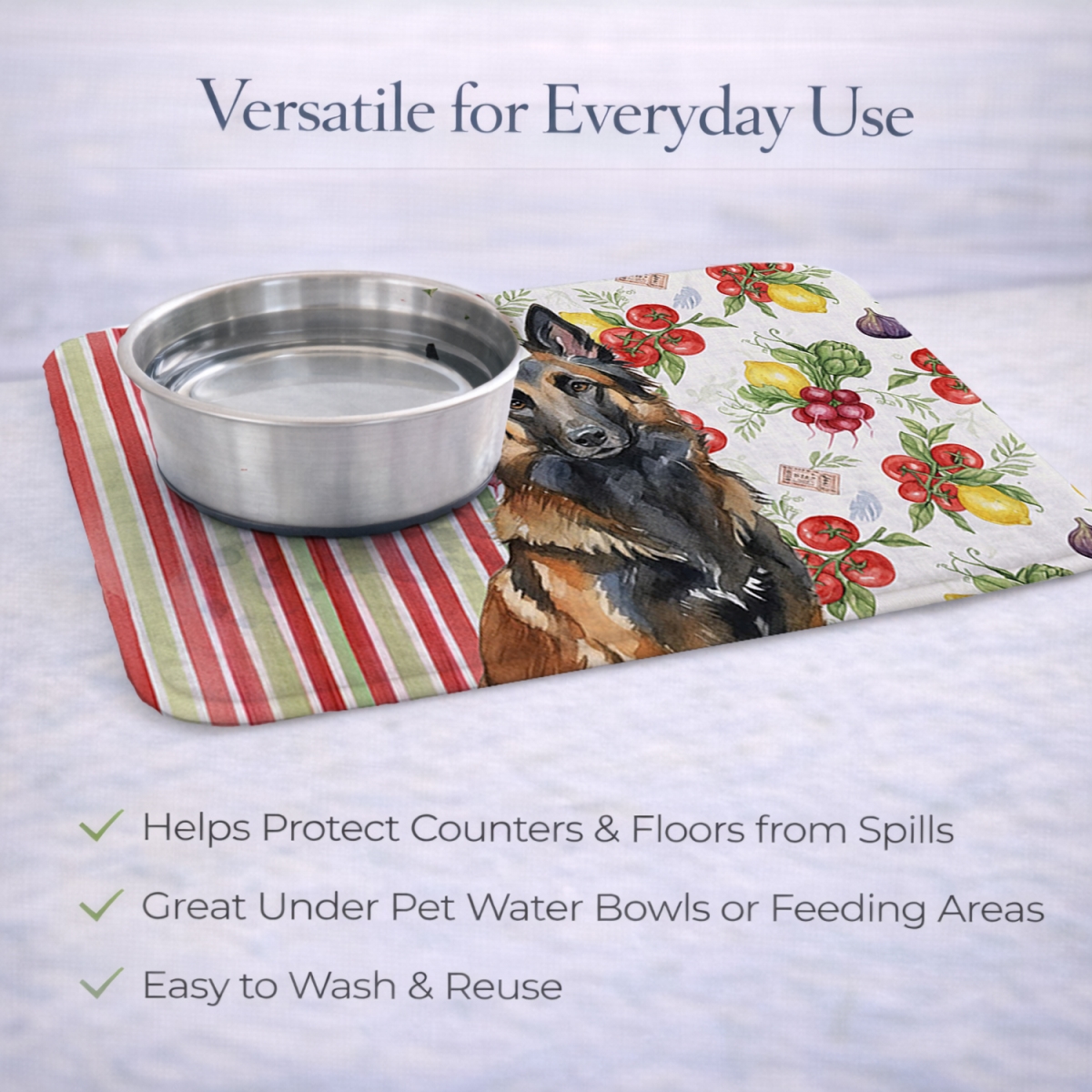 Picture of Carolines Treasures WDK8111DDM 21 x 14 in. Belgian Tervuren Vegetables Dish Drying Mat
