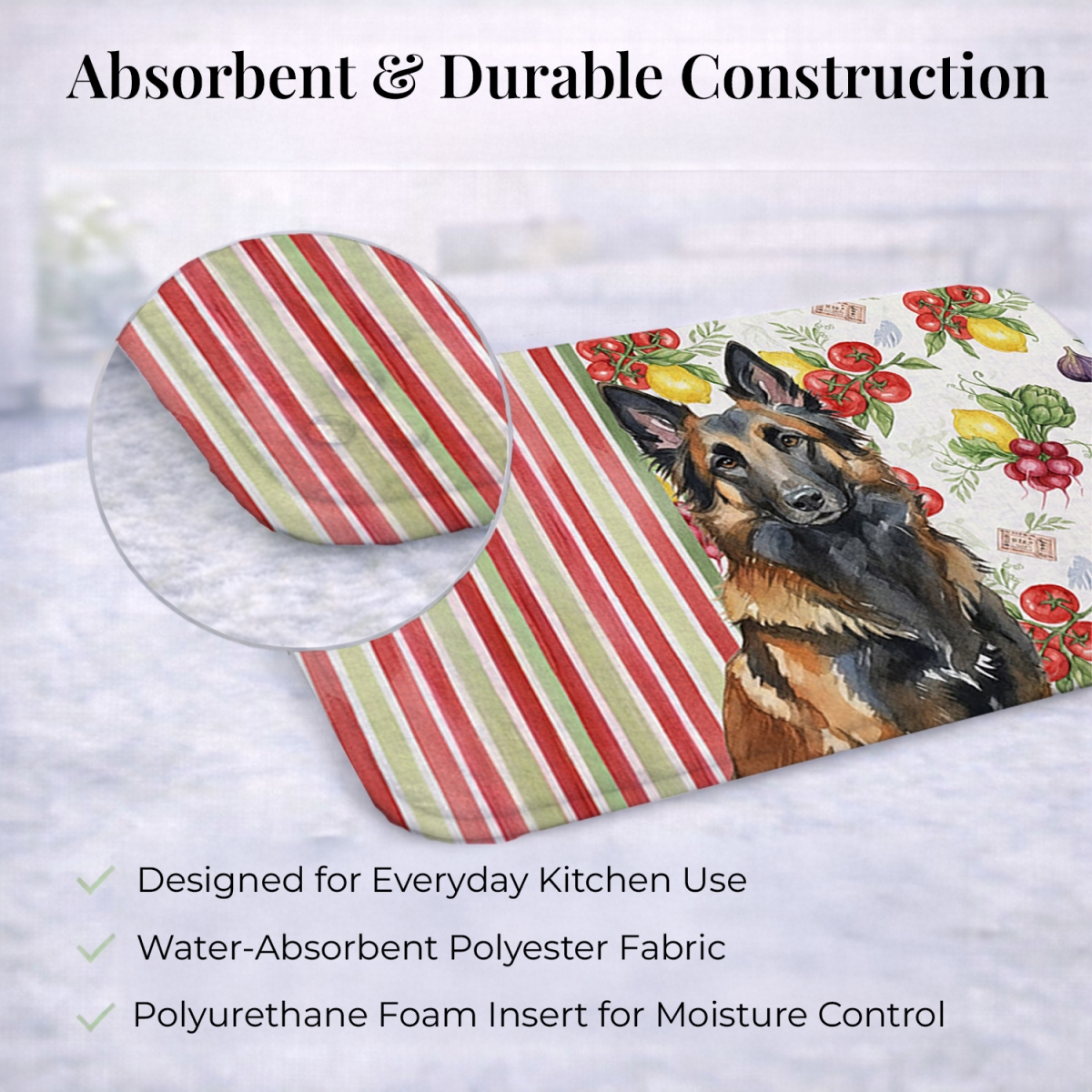 Picture of Carolines Treasures WDK8111DDM 21 x 14 in. Belgian Tervuren Vegetables Dish Drying Mat
