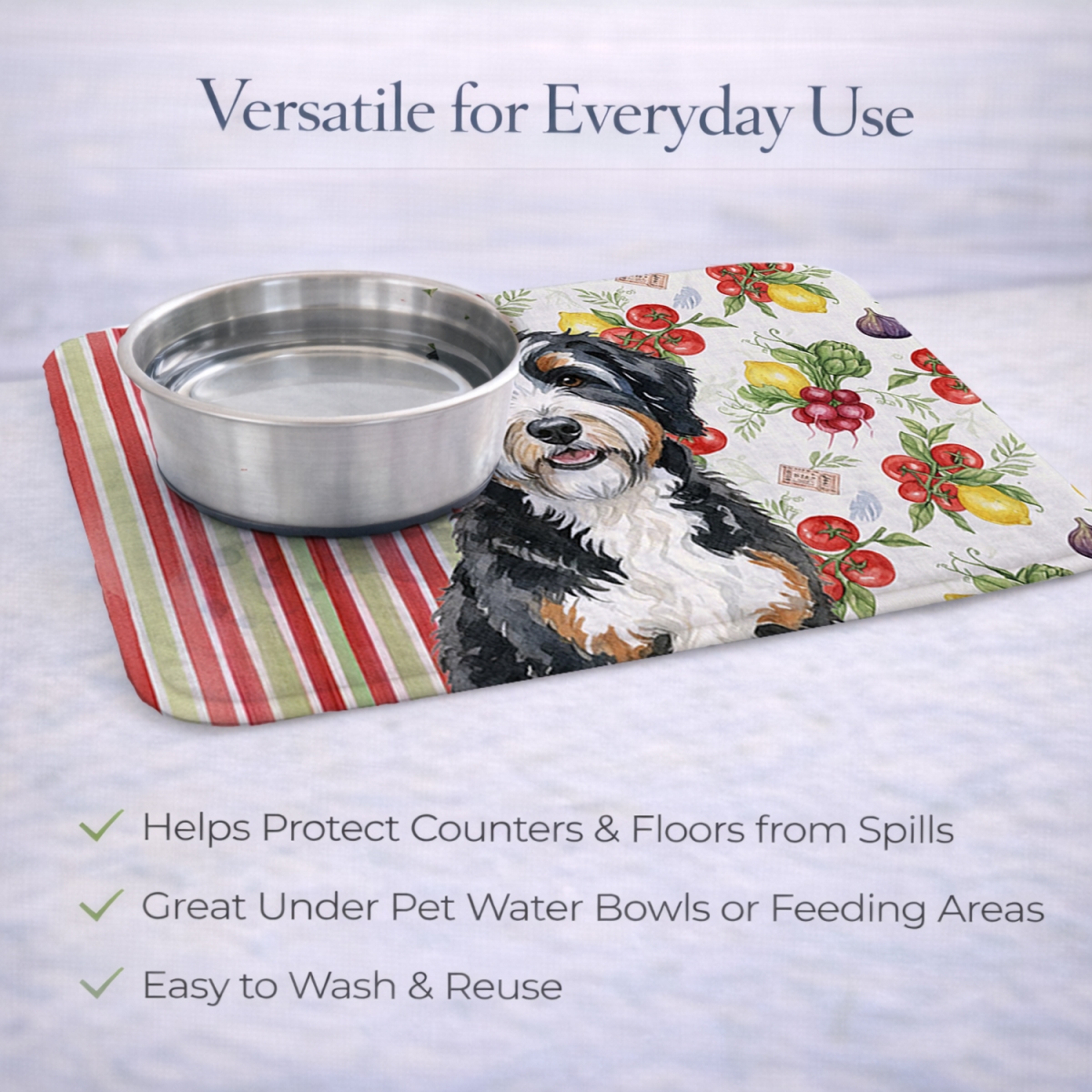 Picture of Carolines Treasures WDK8112DDM 21 x 14 in. Berndoodle Vegetables Dish Drying Mat