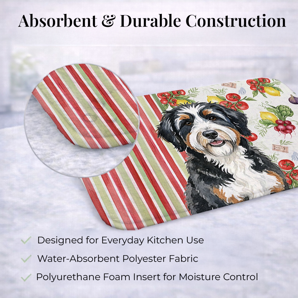 Picture of Carolines Treasures WDK8112DDM 21 x 14 in. Berndoodle Vegetables Dish Drying Mat