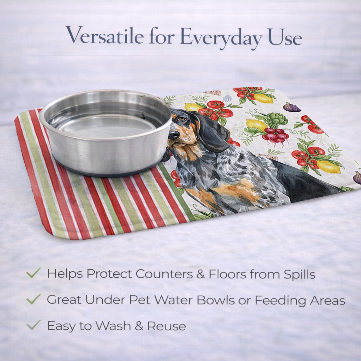 Picture of Carolines Treasures WDK8119DDM 21 x 14 in. Bluetick Coonhound Vegetables Dish Drying Mat