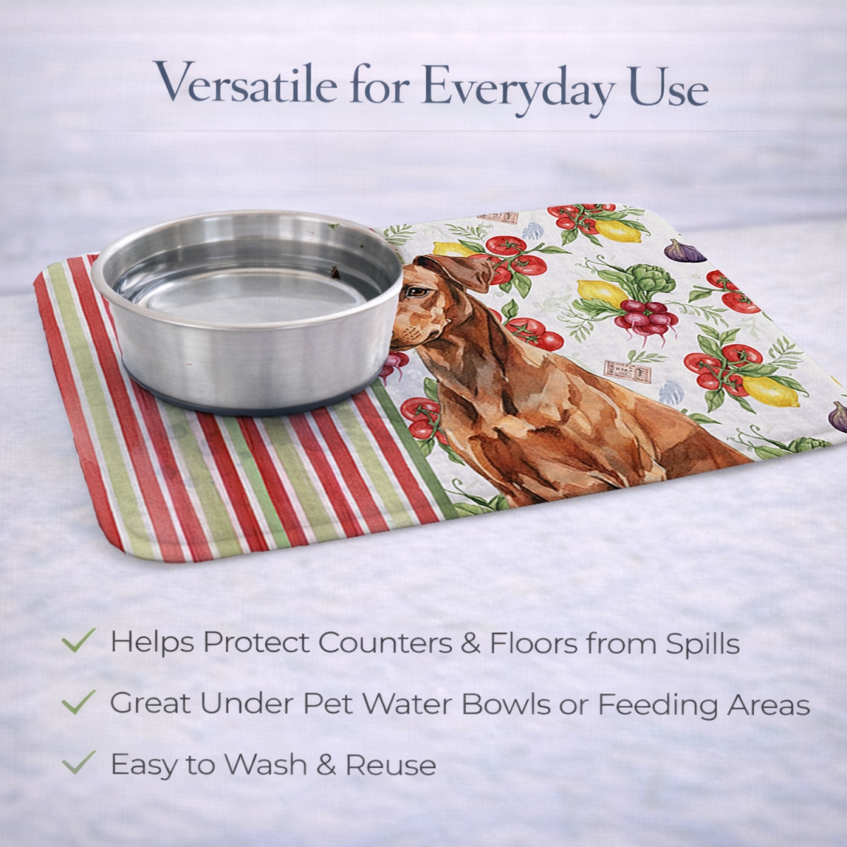 Picture of Carolines Treasures WDK8243DDM 21 x 14 in. Red German Pinscher Vegetables Dish Drying Mat