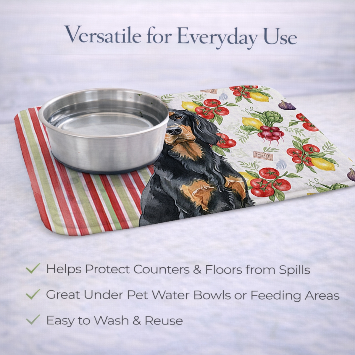 Picture of Carolines Treasures WDK8253DDM 21 x 14 in. Gordon Setter Vegetables Dish Drying Mat