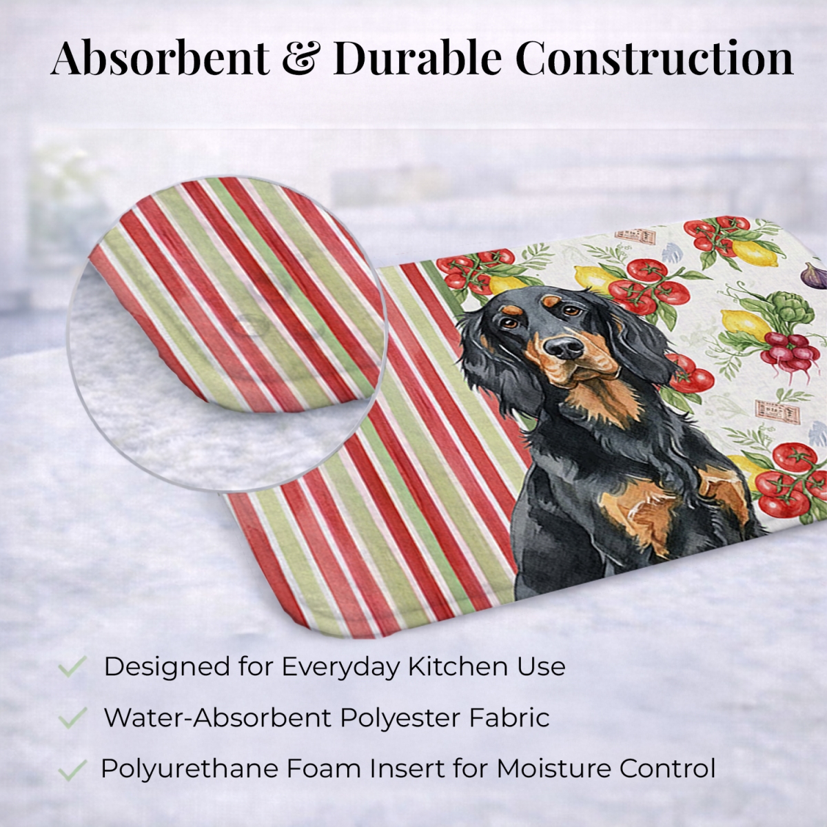 Picture of Carolines Treasures WDK8253DDM 21 x 14 in. Gordon Setter Vegetables Dish Drying Mat