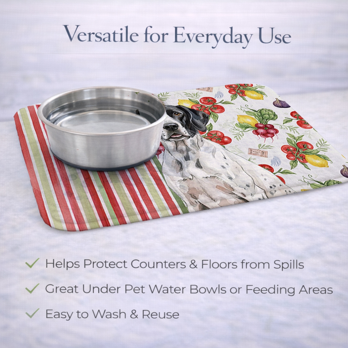Picture of Carolines Treasures WDK8354DDM 21 x 14 in. Black & White Pointer Vegetables Dish Drying Mat