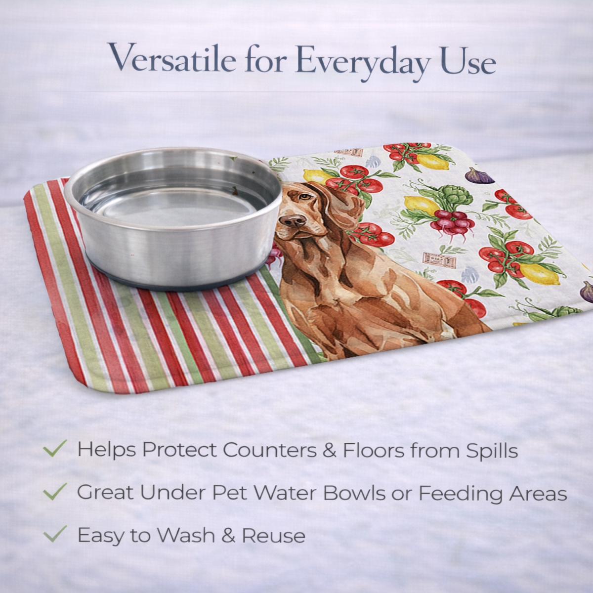 Picture of Carolines Treasures WDK8356DDM 21 x 14 in. Liver Pointer Vegetables Dish Drying Mat