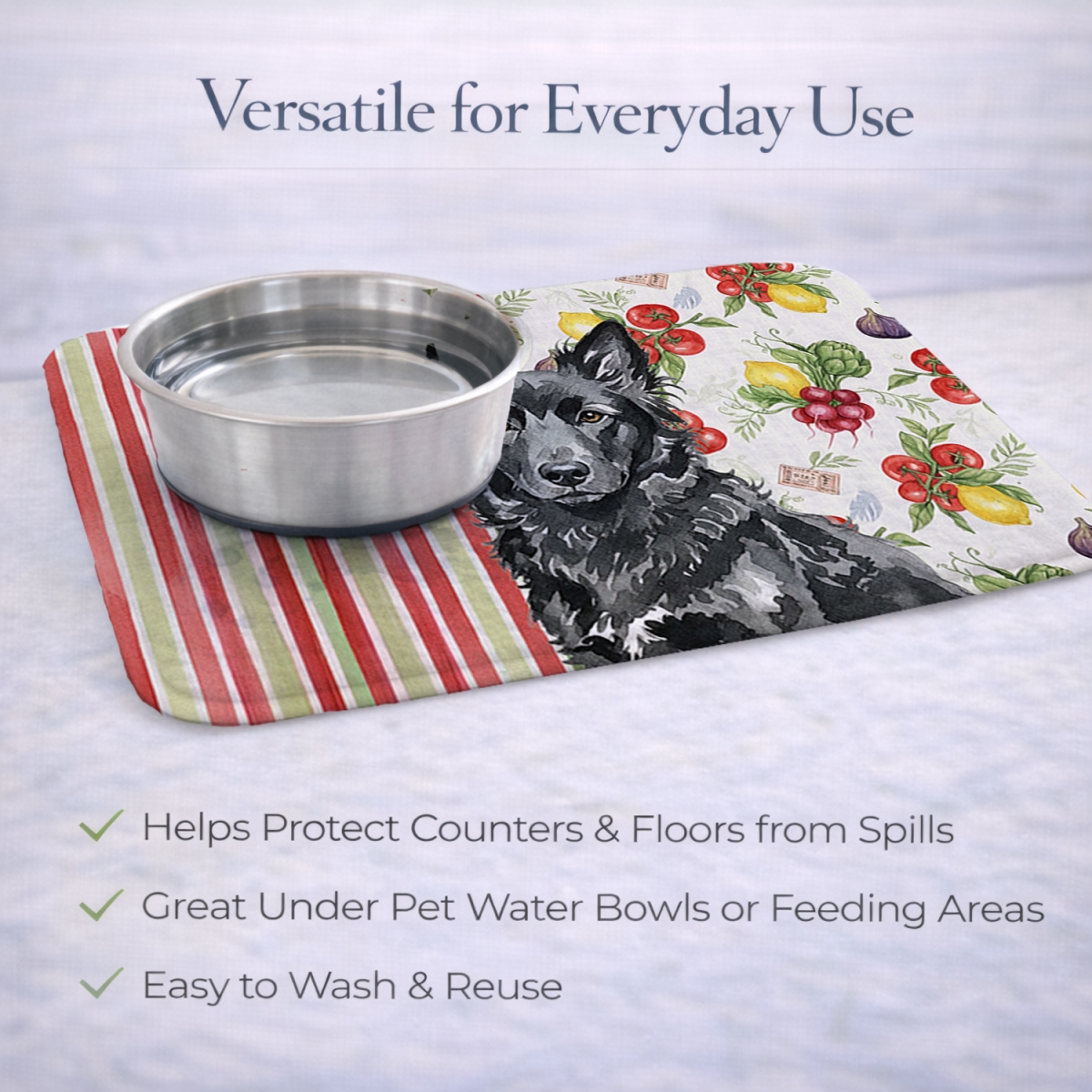 Picture of Carolines Treasures WDK8320DDM 21 x 14 in. Mudi Vegetables Dish Drying Mat